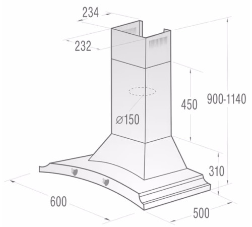 Витяжка купольна GORENJE DK 63 MCLB