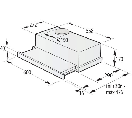 Витяжка телескопічна GORENJE TH 60 E3B