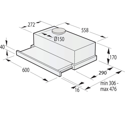 Витяжка телескопічна GORENJE TH 64E3 BG