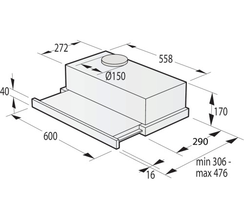 Витяжка телескопічна GORENJE TH 60E3 X