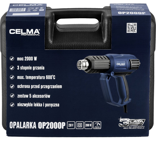 Фен будівельний CELMA Professional OP2000P 2000Вт