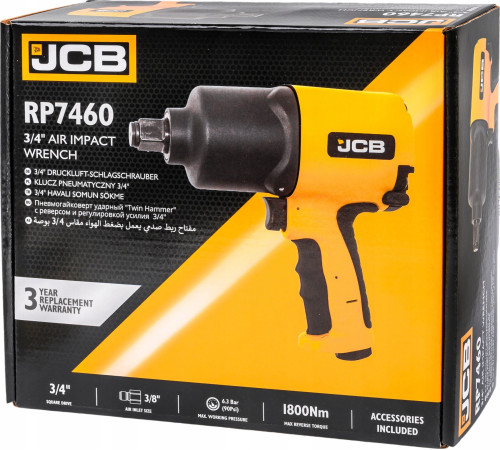 Ударний гайковерт, пневматичний JCB PNEUMATIC WRENCH 3/4" 1800Nm