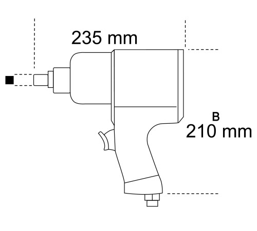 Ударний гайковерт, пневматичний Beta Tools 1927P 6,2 бар 1/2"