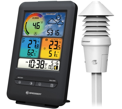 Метеостанція Bresser WIFI Colour 4-in-1 UV_Light Sensor -чорний