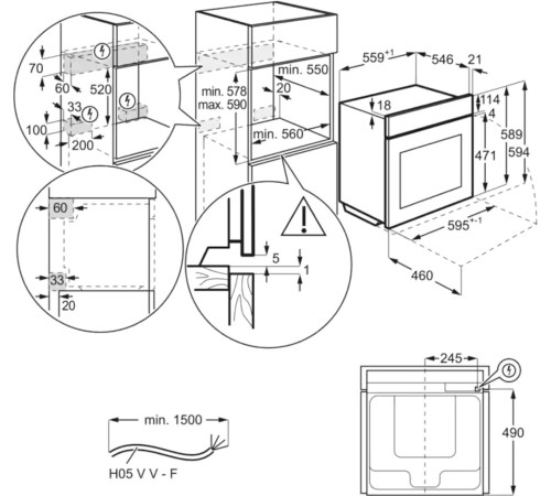 Духова шафа електрична ELECTROLUX EOF6P76BX