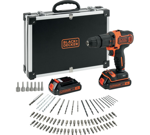 Акумуляторний дриль-шуруповерт Black&Decker BDCHD18BAFC 18 В 2 х 1,5 Ач Акумуляторний дриль-шуруповерт Black&Decker BDCHD18BAFC 18 В 2 х 1,5 Ач