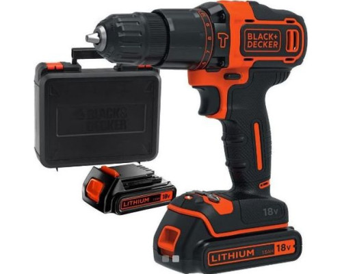 Акумуляторний дриль-шуруповерт Black&Decker BDCHD18KB 18 В 2 х 1,5 Аг