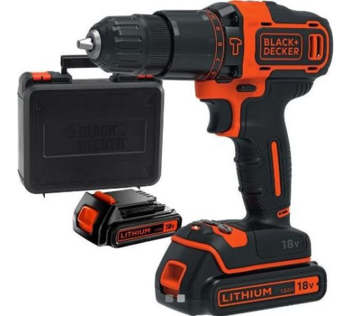 Акумуляторний дриль-шуруповерт Black&Decker BDCHD18KB 18 В 2 х 1,5 Аг