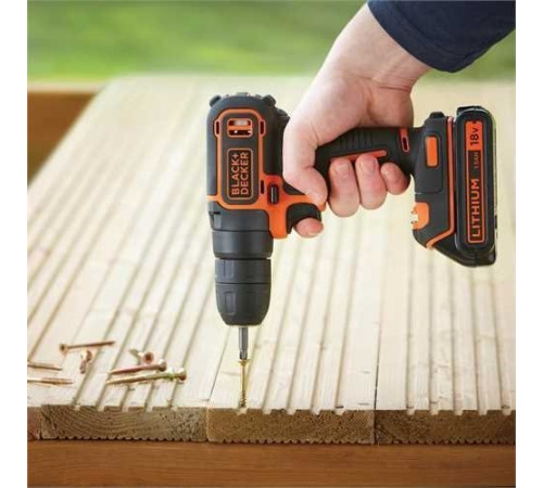 Акумуляторний дриль-шуруповерт Black+Decker BLACK+DECKER DRILL-DRIVER 18V ​​​​1x1.5AH BDCD18K