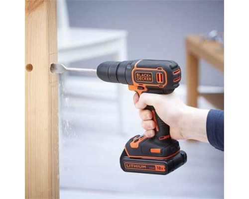 Акумуляторний дриль-шуруповерт Black+Decker BLACK+DECKER DRILL-DRIVER 18V ​​​​1x1.5AH BDCD18K