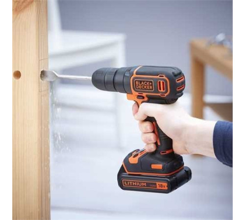 Акумуляторний дриль-шуруповерт Black+Decker BLACK+DECKER DRILL-DRIVER 18V ​​​​1x1.5AH BDCD18K