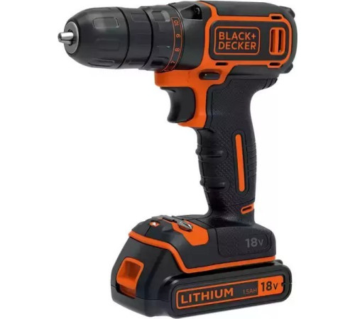 Акумуляторний дриль-шуруповерт Black+Decker BLACK+DECKER 18V BDCDC18 1x1.5Ah