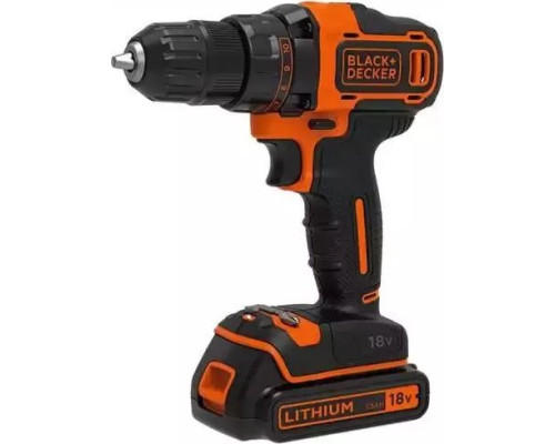 Дриль-шуруповерт Black+Decker BLACK+DECKER ШУРУТ 18V BDCDD186B 40Nm 2x1.5Ah