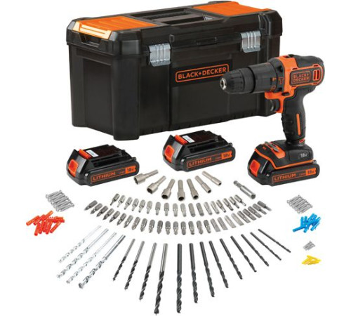 Дриль/шуруповерт Black&Decker 18V BDCHD181B3A 3x1.5Ah +120 AC