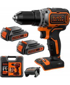 Акумуляторний дриль/шуруповерт Black+Decker 18V BL186KB 52Nm 2x2.0Ah BL