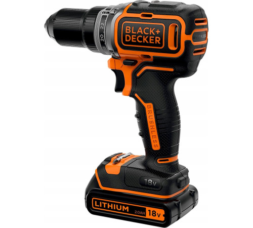 Акумуляторний дриль/шуруповерт Black+Decker 18V BL186KB 52Nm 2x2.0Ah BL