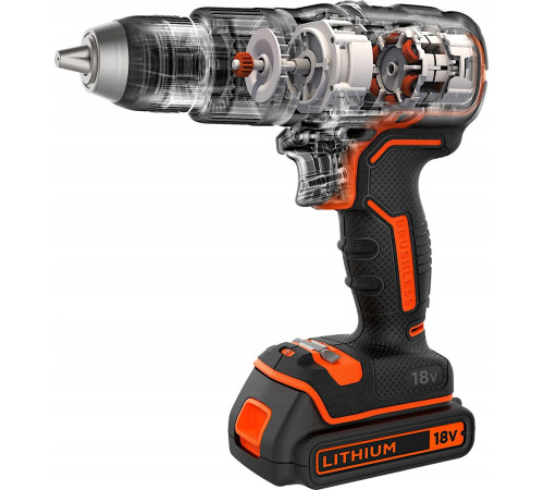 Акумуляторний дриль/шуруповерт Black+Decker 18V BL186KB 52Nm 2x2.0Ah BL