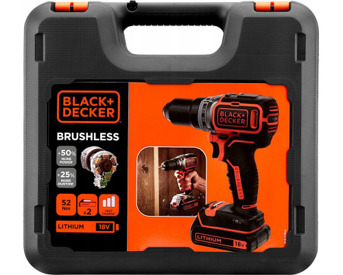 Акумуляторний дриль/шуруповерт Black+Decker 18V BL186KB 52Nm 2x2.0Ah BL