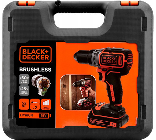 Акумуляторний дриль/шуруповерт Black+Decker 18V BL186KB 52Nm 2x2.0Ah BL