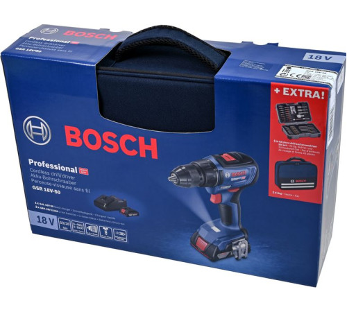 Акумуляторний дриль/шуруповерт Bosch GSR 18V-50 PROFESSIONAL 18 V 2 x 2 Ah