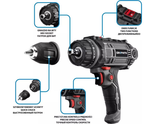 Дриль-шуруповерт мережевий Graphite 58G793