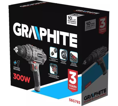 Дриль-шуруповерт мережевий Graphite 58G793