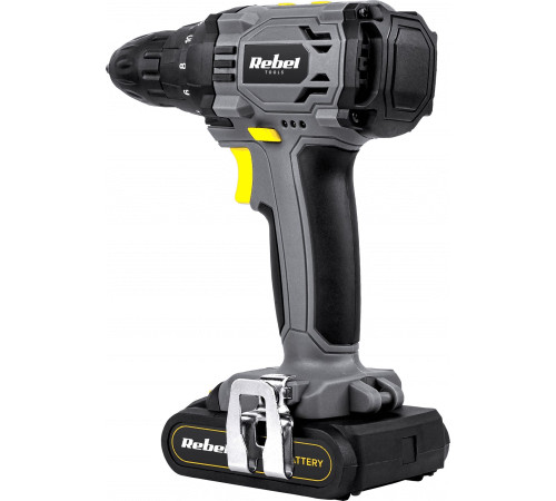 Акумуляторний дриль-шуруповерт Rebel Tools RB-1000 18 В 1 х 1,3 Аг Акумуляторний дриль-шуруповерт Rebel Tools RB-1000 18 В 1 х 1,3 Аг