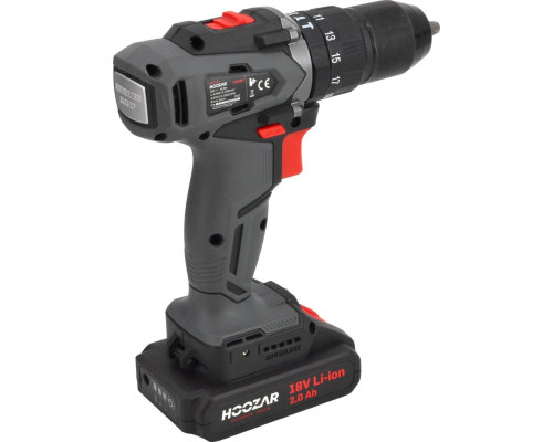 Акумуляторний дриль-шуруповерт HOOZAR Screwdriver 18V ​​2x2.0Ah 45 Nm CD20BL