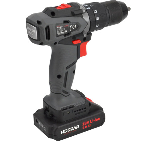 Акумуляторний дриль-шуруповерт HOOZAR Screwdriver 18V ​​2x2.0Ah 45 Nm CD20BL