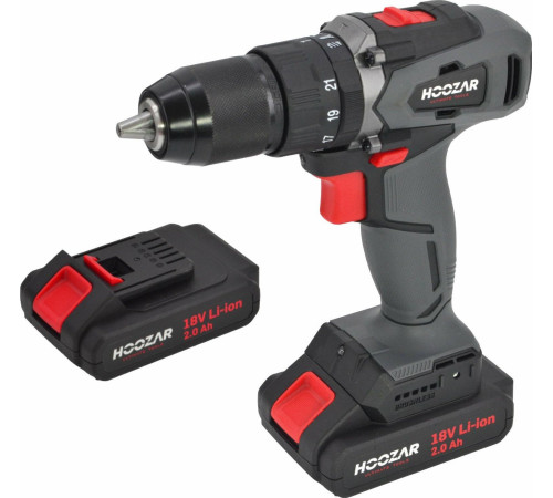 Акумуляторний дриль-шуруповерт HOOZAR Screwdriver 18V ​​2x2.0Ah 45 Nm CD20BL
