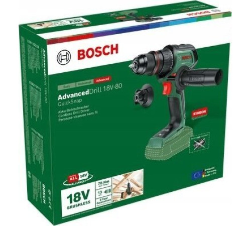 Акумуляторний дриль-шуруповерт Bosch AdvancedDrill 18V-80 QuickSnap 18 В Акумуляторний дриль-шуруповерт Bosch AdvancedDrill 18V-80 QuickSnap 18 В