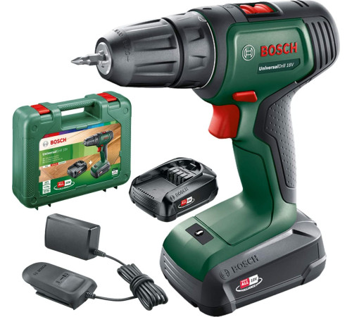 Акумуляторний дриль-шуруповерт Bosch UniversalDrill 18 В 2 х 1,5 Ач