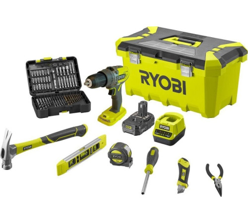 Акумуляторний дриль/шуруповерт Ryobi R18PD3-220TAH 18V ONE+ з ящиком для інструментів