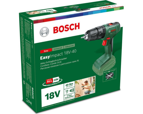 Акумуляторний дриль-шуруповерт Bosch EasyImpact 18V-40 18 В