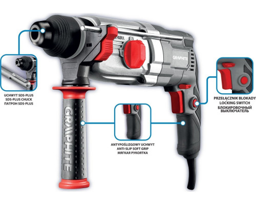 Młotowiertarka Graphite 58G539 MŁOTOWIERTARKA SDS+ 900W, WALIZKA GRAPHITE