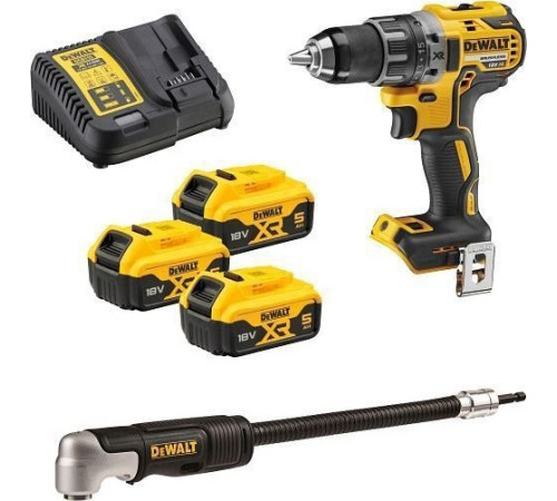 Дриль-шуруповерт акумуляторний Dewalt BL 18V 3*5.0AH + ACC