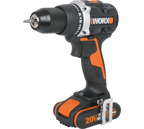 Акумуляторний дриль-шуруповерт, безщіточний Worx WX102 20V 60Nm 13mm