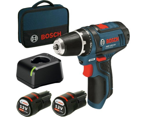 Акумуляторний дриль-шуруповерт Bosch GSR 12V-15 12 V 2 x 2 Ah