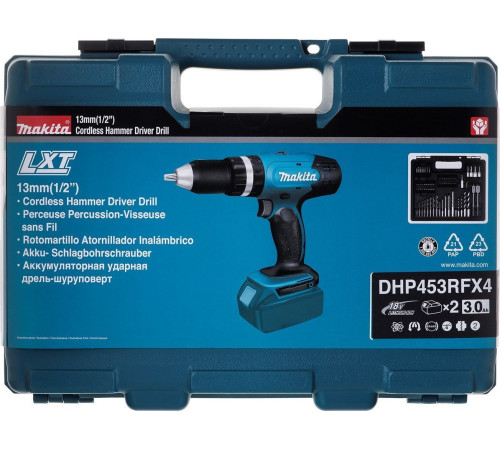 Акумуляторний дриль-шуруповерт Makita 18V 2X3.0Ah DHP453RFX