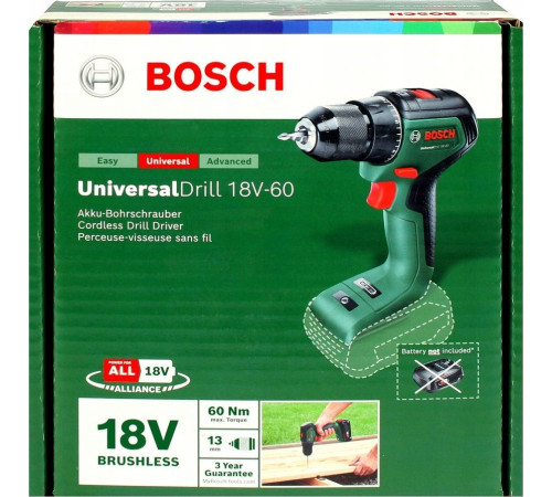 Акумуляторна дриль-шуруповерт Bosch UniversalDrill 18V-60