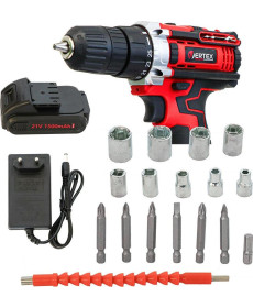 Дриль шуруповерт Vertex VERTEX Screwdriver 21V / 2x1.5Ah КЕЙС