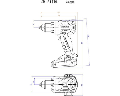 Акумуляторний дриль-шуруповерт Metabo SB 18 LT BL 18 В 2 х 4 Ач