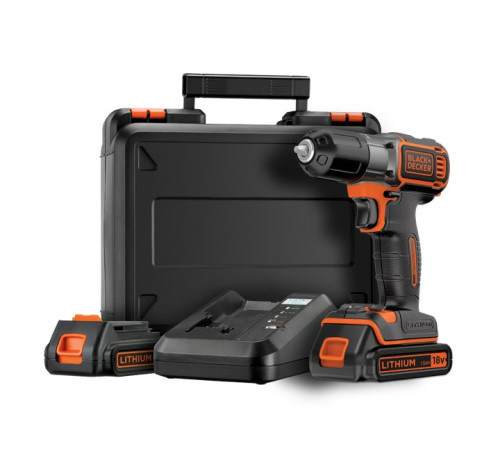 Акумуляторний дриль-шуруповерт Black&Decker ASD18KB 18 В 2 х 1,5 Акумуляторний дриль-шуруповерт Black&Decker ASD18KB 18 В 2 х 1,5