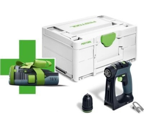 Акумуляторний дриль-шуруповерт Festool CXS 18-Basic-3.0 18 В 1 х 3 Ач Акумуляторний дриль-шуруповерт Festool CXS 18-Basic-3.0 18 В 1 х 3 Ач
