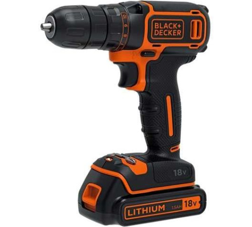 Акумуляторний дриль-шуруповерт Black&Decker BDCDC18K 18 В 1 х акумулятор 1,5 Аг