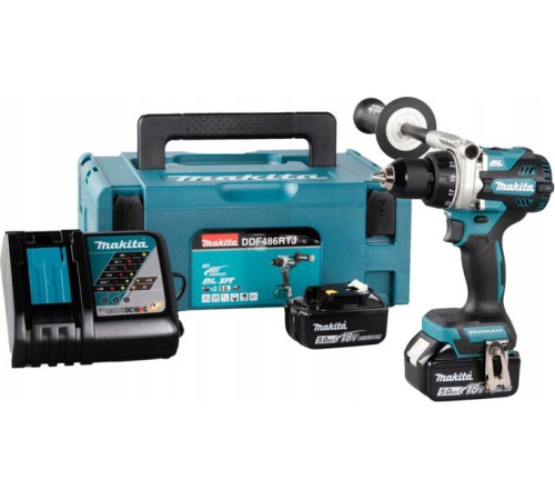 Акумуляторний дриль-шуруповерт Makita DDF486RTJ 18 В 2 х 5 Ач (з акумулятором в комплекті)