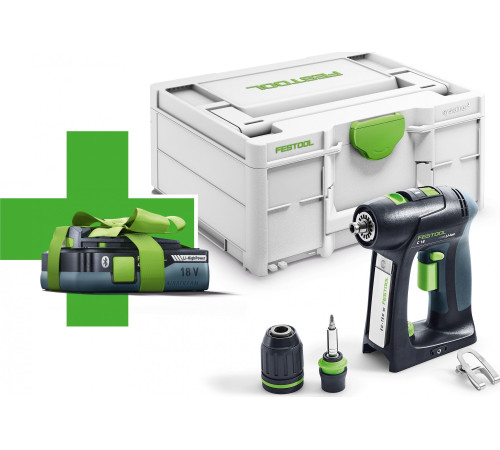 Акумуляторний дриль-шуруповерт Festool C 18-BASIC 18 В 1 х акумулятор 4 Ач